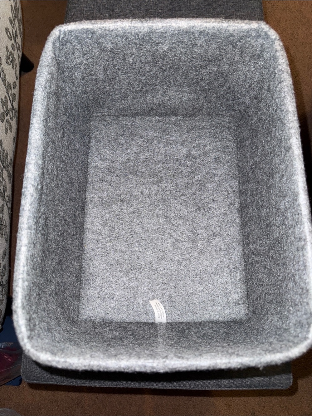 Designer's Image 17 Quart Dark Gray Felt Storage Bin
